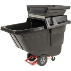 Rubbermaid® Hinged Lid for 1/2 Cu. Yd. Tilt Truck, Black -Cheap Trash & Recycling Store 498440 07