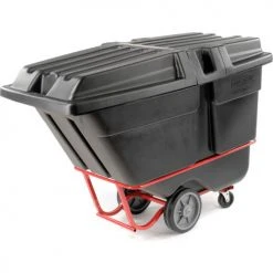 Rubbermaid® Hinged Lid For 1 Cu. Yd. Tilt Truck, Black -Cheap Trash & Recycling Store 498442 05