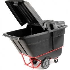 Rubbermaid® Hinged Lid For 1 Cu. Yd. Tilt Truck, Black -Cheap Trash & Recycling Store 498442 06
