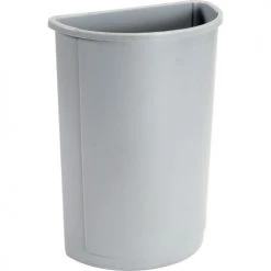 21 Gallon Half Round Rubbermaid Waste Receptacle - Gray