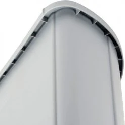 21 Gallon Half Round Rubbermaid Waste Receptacle - Gray -Cheap Trash & Recycling Store 498449GY 03