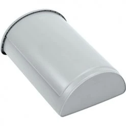 21 Gallon Half Round Rubbermaid Waste Receptacle - Gray -Cheap Trash & Recycling Store 498449GY 04