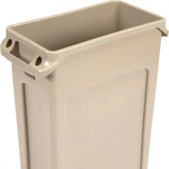 Rubbermaid® Slim Jim® 3540 Recycling Container, 23 Gallon - Beige -Cheap Trash & Recycling Store 498450BG 02