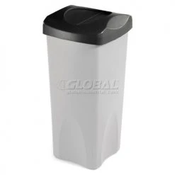 23 Gallon Square Rubbermaid Waste Receptacle - Gray - Pkg Qty 3 -Cheap Trash & Recycling Store 498473GY 01
