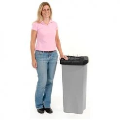 23 Gallon Square Rubbermaid Waste Receptacle - Gray - Pkg Qty 3 -Cheap Trash & Recycling Store 498473GY 09
