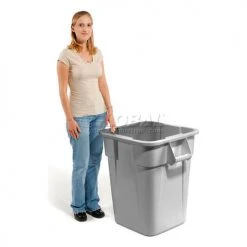 28 Gallon Square Rubbermaid Brute Waste Receptacles - Gray -Cheap Trash & Recycling Store 498576GY 06
