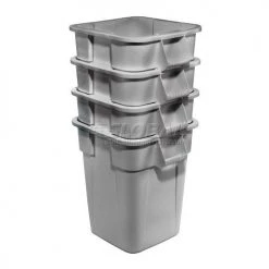 40 Gallon Square Rubbermaid Brute Waste Receptacles - Gray -Cheap Trash & Recycling Store 498576GY 07 1