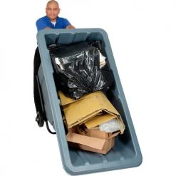 Global Industrial™ Standard Duty Plastic Tilt Truck, 1 Cu. Yd. Cap,1000 Lbs. Cap, Gray -Cheap Trash & Recycling Store 501600X 02