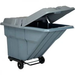 Global Industrial™ Standard Duty Plastic Tilt Truck, 1 Cu. Yd. Cap,1000 Lbs. Cap, Gray -Cheap Trash & Recycling Store 501600X 03