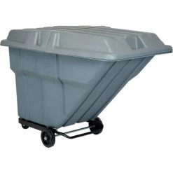 Global Industrial™ Standard Duty Plastic Tilt Truck, 1 Cu. Yd. Cap,1000 Lbs. Cap, Gray -Cheap Trash & Recycling Store 501600X 09