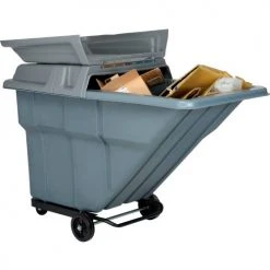 Global Industrial™ Standard Duty Plastic Tilt Truck, 1 Cu. Yd. Cap,1000 Lbs. Cap, Gray -Cheap Trash & Recycling Store 501600X 10