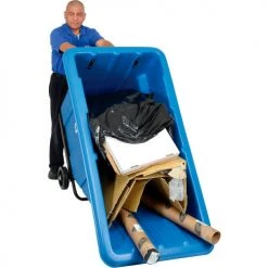 Global Industrial™ Standard Duty Plastic Recycling Tilt Truck 1 Cu. Yd. Cap, 1000 Lbs Cap, Blue -Cheap Trash & Recycling Store 501601X 02