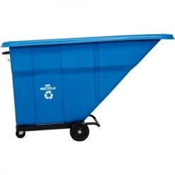 Global Industrial™ Standard Duty Plastic Recycling Tilt Truck 1 Cu. Yd. Cap, 1000 Lbs Cap, Blue -Cheap Trash & Recycling Store 501601X 06