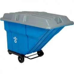 Global Industrial™ Standard Duty Plastic Recycling Tilt Truck 1 Cu. Yd. Cap, 1000 Lbs Cap, Blue -Cheap Trash & Recycling Store 501601X 09