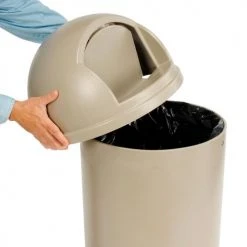 25 Gallon Rubbermaid Marshal Waste Receptacles - Beige -Cheap Trash & Recycling Store 501978BG 02