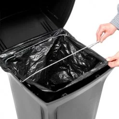 Rubbermaid® Plastic Square 2 Door Trash Can, 35 Gallon, Black -Cheap Trash & Recycling Store 501985BK 06