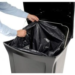 Rubbermaid® Plastic Square 2 Door Trash Can, 45 Gallon, Black -Cheap Trash & Recycling Store 501986BK 05