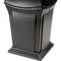 Rubbermaid® Plastic Square 2 Door Trash Can, 45 Gallon, Black -Cheap Trash & Recycling Store 501986BK 08