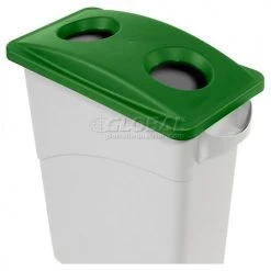 Bottle & Can Recycling Lid for Rubbermaid Recycling Container, Green -Cheap Trash & Recycling Store 501991GN 01