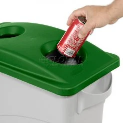 Bottle & Can Recycling Lid for Rubbermaid Recycling Container, Green -Cheap Trash & Recycling Store 501991GN 03