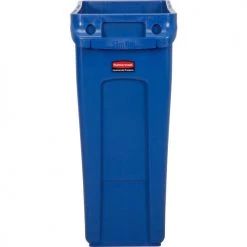 Rubbermaid® Recycling Can, 16 Gallon, Blue -Cheap Trash & Recycling Store 501995BL 02