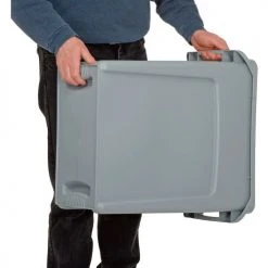 Rubbermaid® Slim Jim® 1971258 Recycling Container, 16 Gallon - Gray -Cheap Trash & Recycling Store 501995GY 04