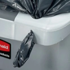 Rubbermaid® Slim Jim® 1971258 Recycling Container, 16 Gallon - Gray -Cheap Trash & Recycling Store 501995GY 06