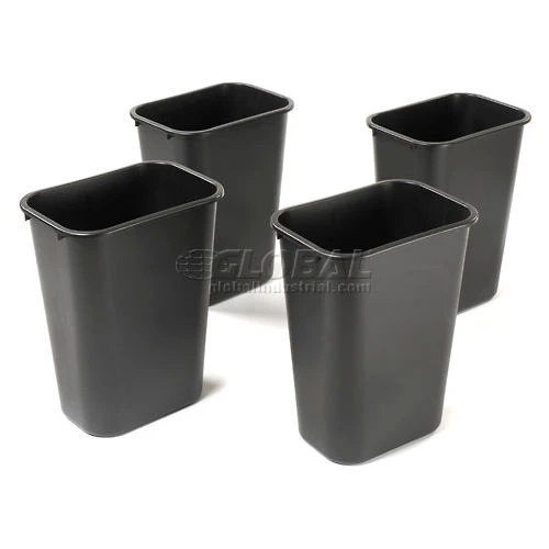 10 Gallon Rubbermaid Plastic Wastebasket - Black 2 10 Gallon Rubbermaid Plastic Wastebasket - Black - Image 2