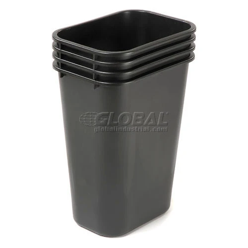 10 Gallon Rubbermaid Plastic Wastebasket - Black 3 10 Gallon Rubbermaid Plastic Wastebasket - Black - Image 3