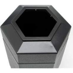 Commercial Zone PolyTec™ Open Top Hex Waste Container, Black, 30-Gallon -Cheap Trash & Recycling Store 603550BK 03