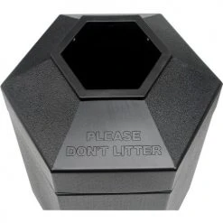 Commercial Zone PolyTec™ Open Top Hex Waste Container, Black, 45-Gallon -Cheap Trash & Recycling Store 603551BK 03