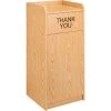 Global Industrial™ 36 Gallon Wooden Waste Receptacle With Tray Top Oak