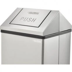 Global Industrial™ Stainless Steel Square Swing Top Trash Can, 24 Gallon -Cheap Trash & Recycling Store 641268 02