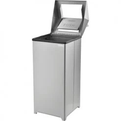 Global Industrial™ Stainless Steel Square Swing Top Trash Can, 24 Gallon -Cheap Trash & Recycling Store 641268 04