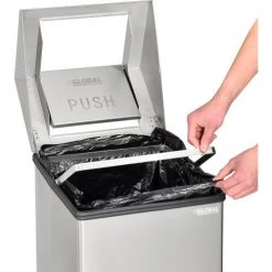 Global Industrial™ Stainless Steel Square Swing Top Trash Can, 24 Gallon -Cheap Trash & Recycling Store 641268 09