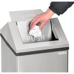 Global Industrial™ Stainless Steel Square Swing Top Trash Can, 24 Gallon -Cheap Trash & Recycling Store 641268 11