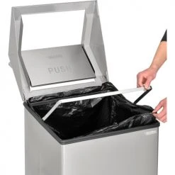 Global Industrial™ Stainless Steel Square Swing Top Trash Can, 40 Gallon -Cheap Trash & Recycling Store 641269 09