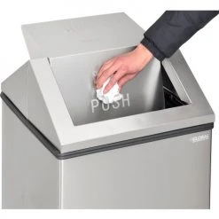 Global Industrial™ Stainless Steel Square Swing Top Trash Can, 40 Gallon -Cheap Trash & Recycling Store 641269 11