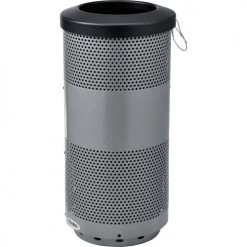 Global Industrial™ Perforated Steel Round Trash Can, 20 Gallon, Gray
