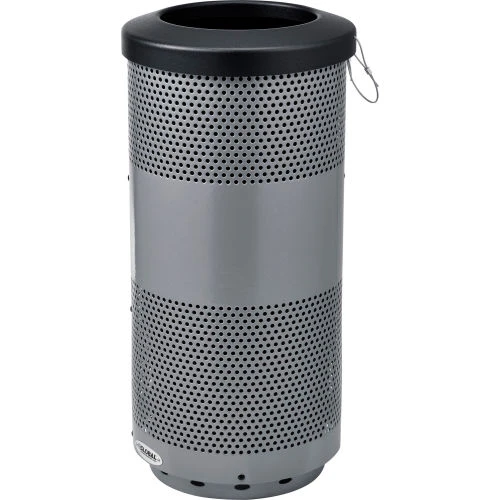 Global Industrial Perforated Steel Round Trash Can, 20 Gallon, Gray 1 Global Industrial Perforated Steel Round Trash Can, 20 Gallon, Gray