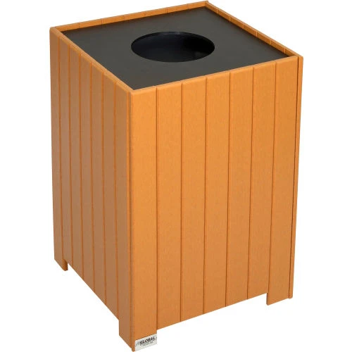 Global Industrial Recycled Plastic Square Trash Can With Liner, 32 Gallon, Cedar 5 Global Industrial Recycled Plastic Square Trash Can With Liner, 32 Gallon, Cedar - Image 5