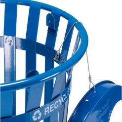 Global Industrial™ Outdoor Recycling Can W/Access Door & Multi-Stream Lid, 36 Gal., Blue -Cheap Trash & Recycling Store 641366RBL 07