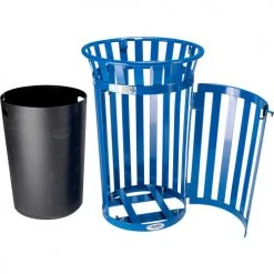 Global Industrial™ Outdoor Recycling Can W/Access Door & Multi-Stream Lid, 36 Gal., Blue -Cheap Trash & Recycling Store 641366RBL 12