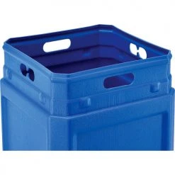 Global Industrial™ Square Plastic Waste Receptacle With Flat Lid, 42 Gallon, Blue -Cheap Trash & Recycling Store 641413BL 03