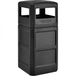 Global Industrial™ Square Plastic Waste Receptacle With Dome Lid, 42 Gallon, Black