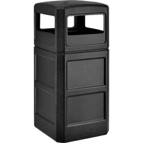 Global Industrial TrashTalk Square Waste Receptacle w/Dome Lid, 42 Gal., Black 3 Global Industrial TrashTalk Square Waste Receptacle w/Dome Lid, 42 Gal., Black - Image 3