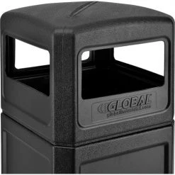 Global Industrial™ Square Plastic Waste Receptacle With Dome Lid, 42 Gallon, Black -Cheap Trash & Recycling Store 641414BK 04