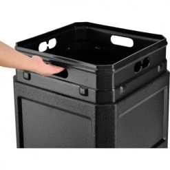 Global Industrial™ Square Plastic Waste Receptacle With Dome Lid, 42 Gallon, Black -Cheap Trash & Recycling Store 641414BK 06