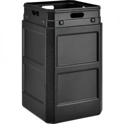 Global Industrial™ Square Plastic Waste Receptacle With Dome Lid, 42 Gallon, Black -Cheap Trash & Recycling Store 641414BK 10