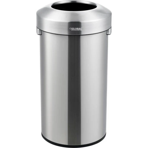 Global Industrial Stainless Steel Round Open Top Trash Can, 16 Gallon 1 Global Industrial Stainless Steel Round Open Top Trash Can, 16 Gallon